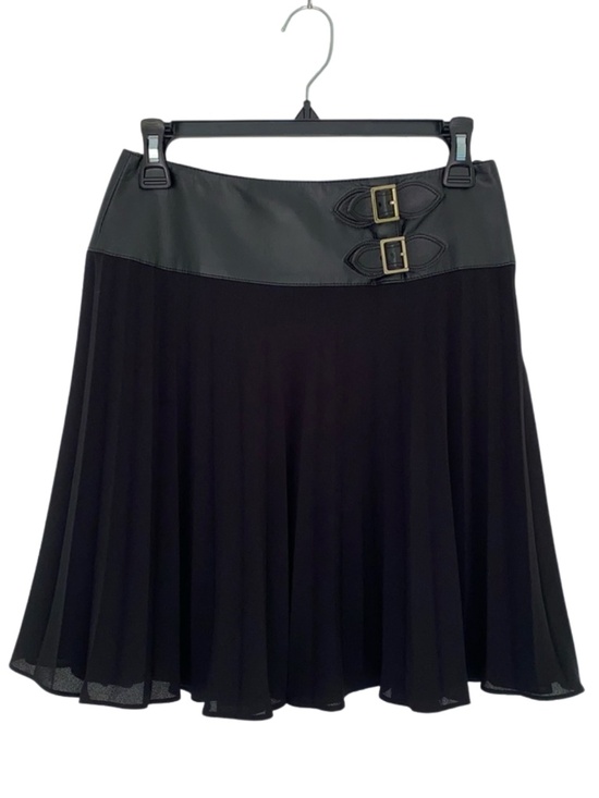 Vintage Dresses & Skirts - Y2K Escada Pleated Skirt with Faux Leather 34